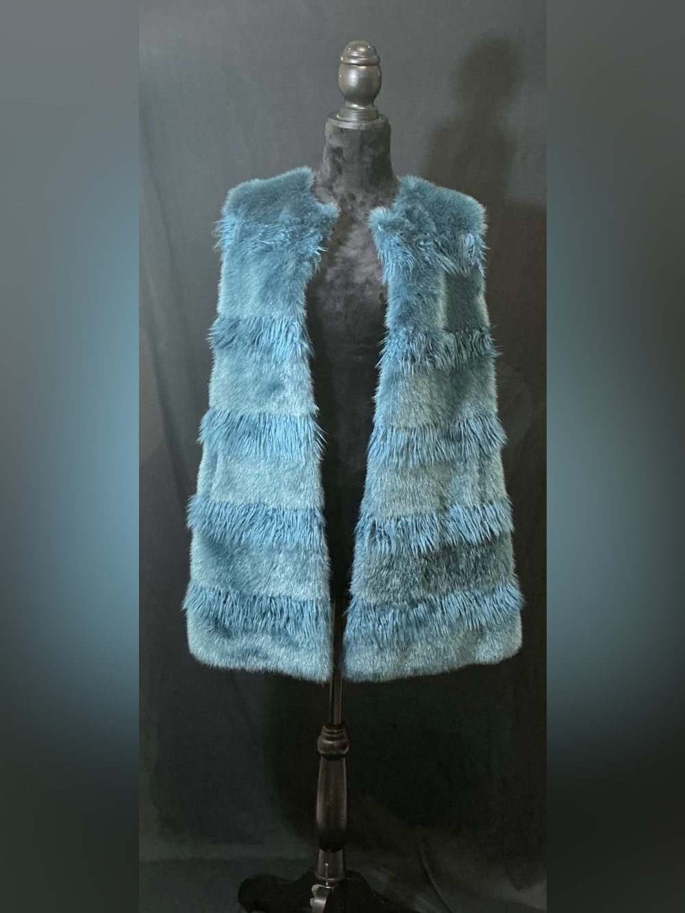 Women’s Teal Faux Fur Vest - Stylish Layering Vest